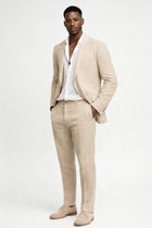 Set Herren - Leichtes Zweiteiliges Sommeroutfit mit Knopfleiste