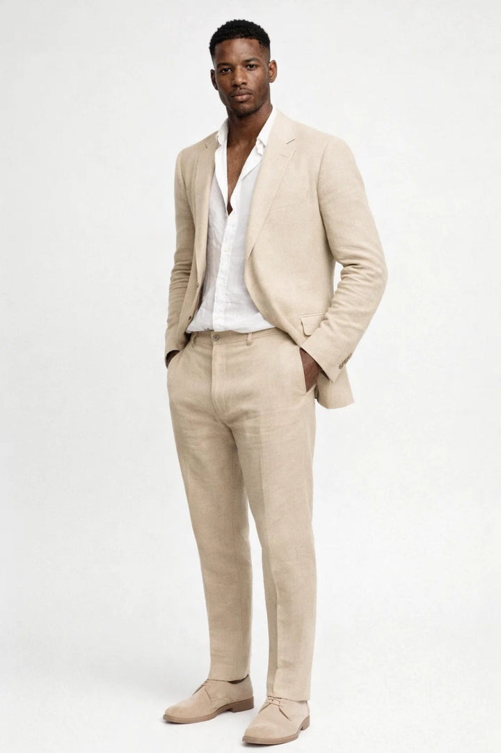 Set Herren - Leichtes Zweiteiliges Sommeroutfit mit Knopfleiste