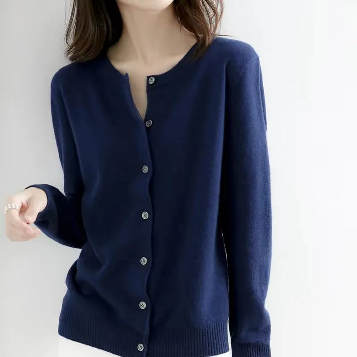 Damen Cardigan - Weicher Strick-O-Hals-Cardigan