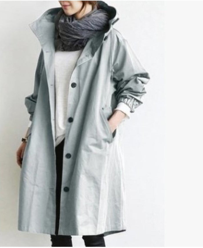 Kelly – Veste coupe-vent mi-longue décontractée pour femmes à manches longues