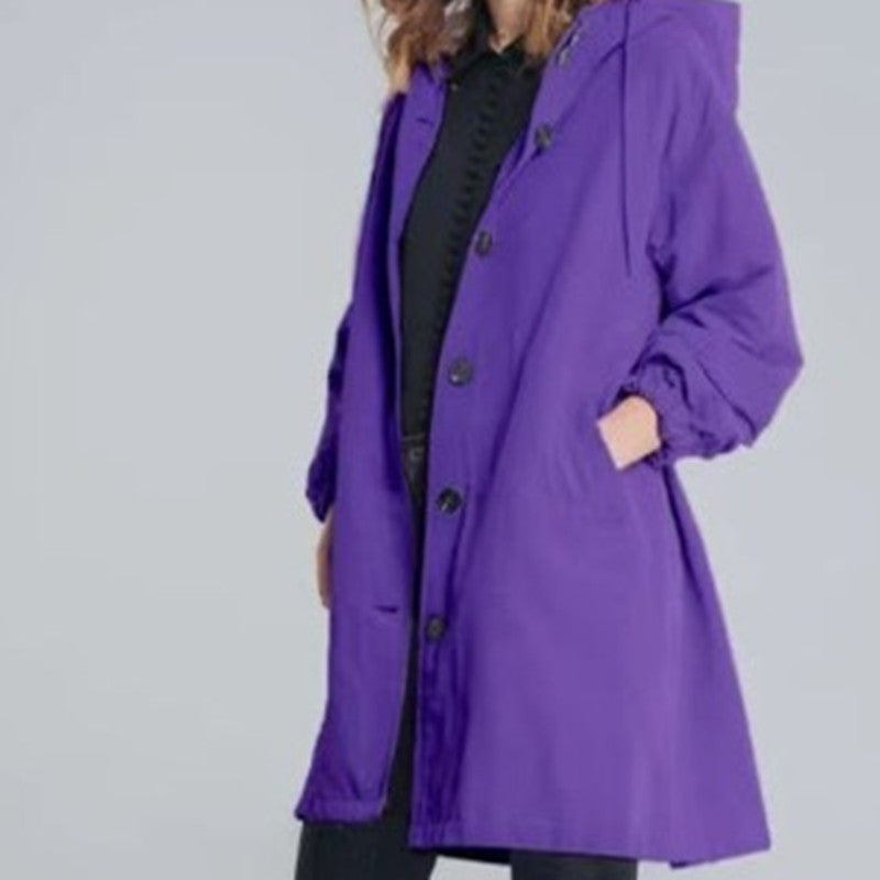 Kelly – Veste coupe-vent mi-longue décontractée pour femmes à manches longues