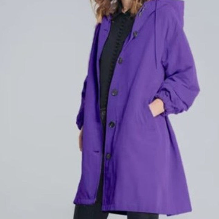 Kelly – Veste coupe-vent mi-longue décontractée pour femmes à manches longues