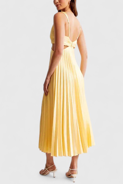 Damen Hochzeitsgastkleid | Ärmellos Falten
