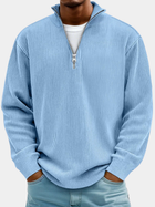 Arno | Herren Sweatshirt Half-Zip Ripp-Struktur Übergroß