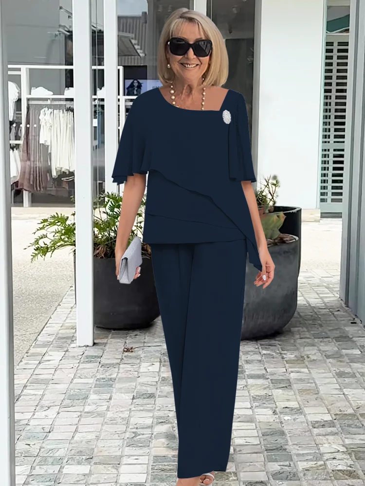 Damen 2-Teiliges Set | Hochzeitsoberteil mit Quadrat-Ausschnitt