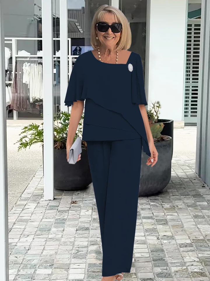 Damen 2-Teiliges Set | Hochzeitsoberteil mit Quadrat-Ausschnitt