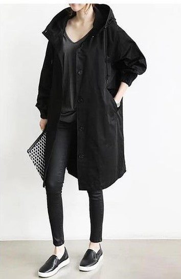 Kelly – Veste coupe-vent mi-longue décontractée pour femmes à manches longues