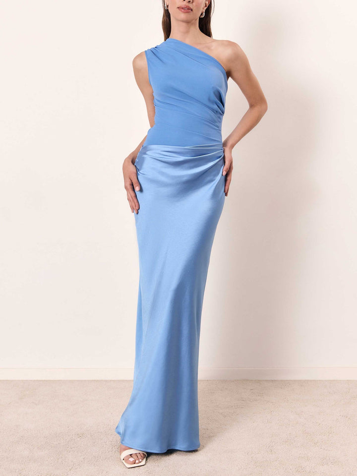 Robe longue pour invitées de mariage | Asymétrique drapée