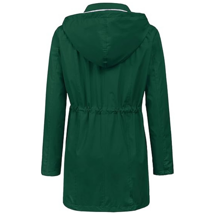 Wasserdichter langer Kapuzen-Trenchcoat gefüttert Windbreaker Reisejacke