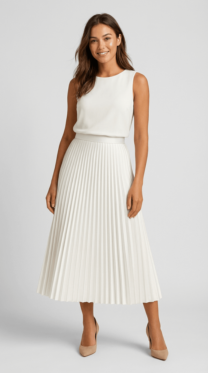 Grace Pleated Midi Skirt