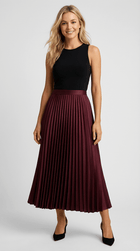 Grace Pleated Midi Skirt
