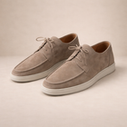 Mocassins pour homme en daim coupe régulière, laçage en cuir, bout fermé