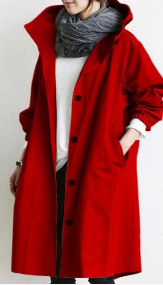 Kelly – Veste coupe-vent mi-longue décontractée pour femmes à manches longues