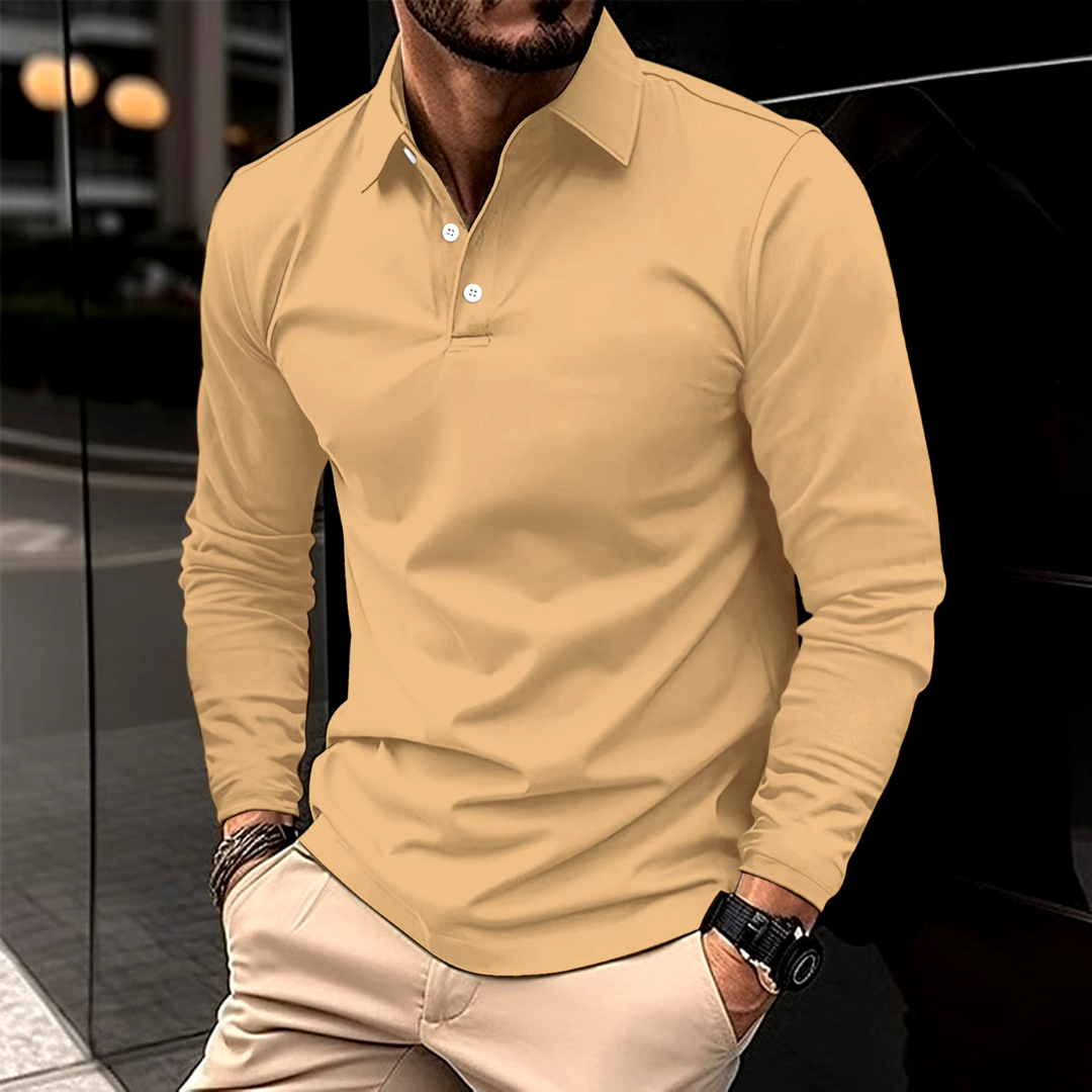 Gideon | Classic Long Sleeve Polo Shirt