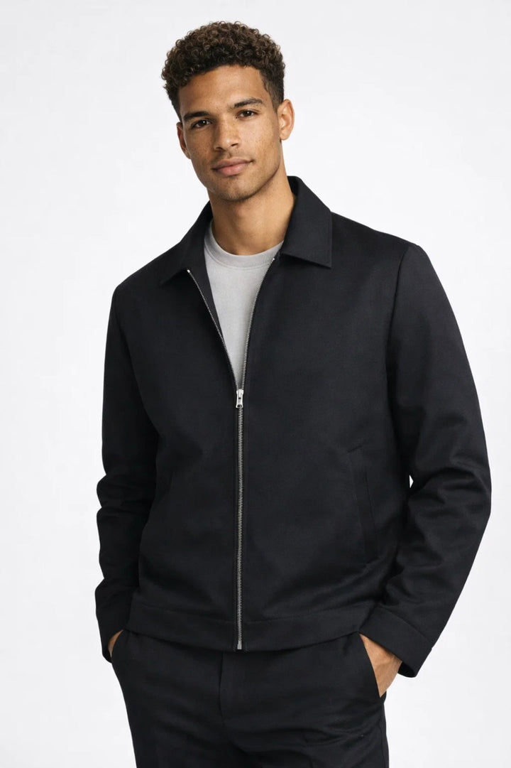 Übergangsjacke Herren Slim Fit Reißverschluss Klassischer Kragen Smart Casual Sommer