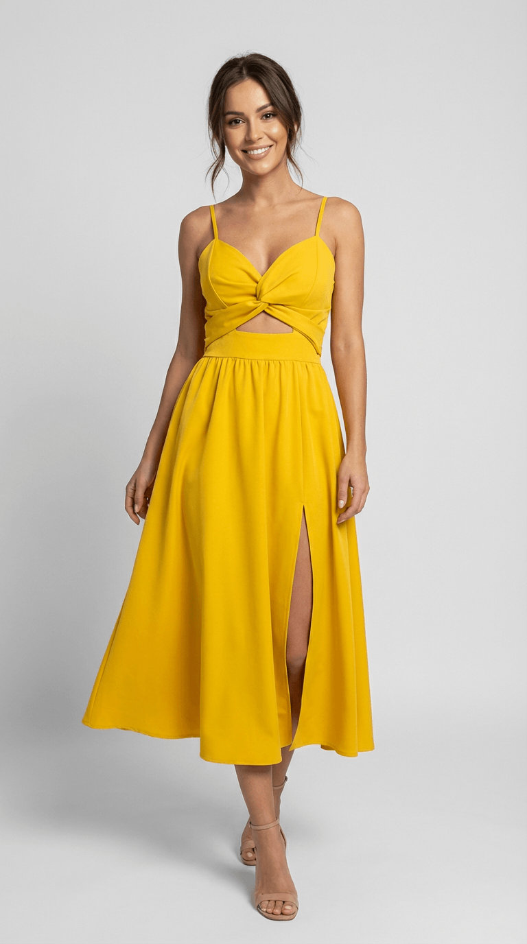 Avery Midi Dress with Cut-Outs