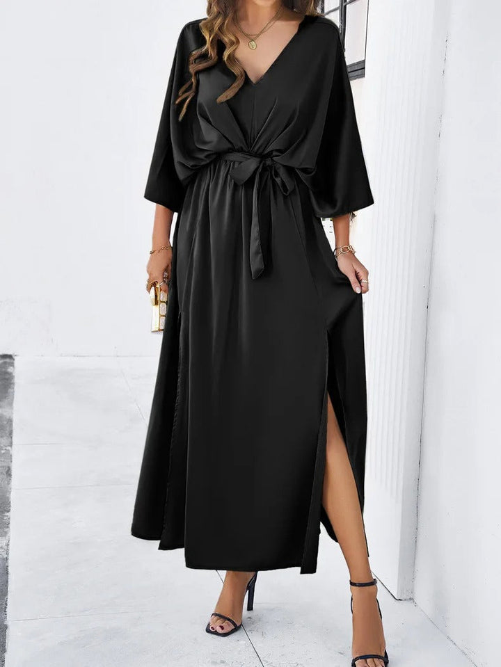 Sommer Maxi Kleid für Damen mit V-Ausschnitt und lockerer Passform
