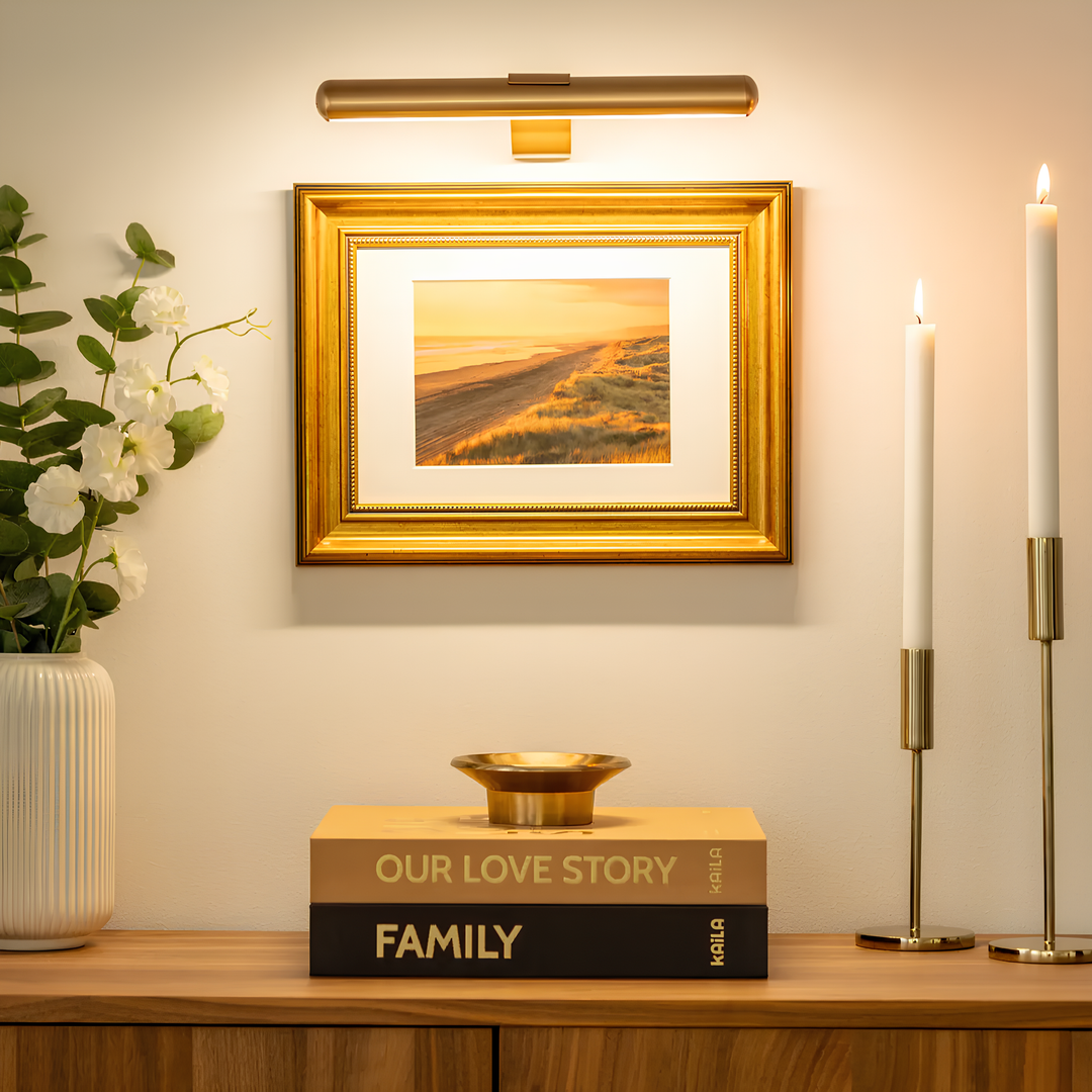 ArtGlow Wireless LED Picture Lighting – Rechargeable Wall Lamp with Remote Control, Dimmable Light