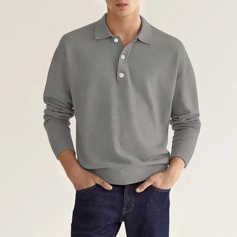 Poloshirt mit langen Ärmeln für Herren - maximale Eleganz und Komfort - Thibo
