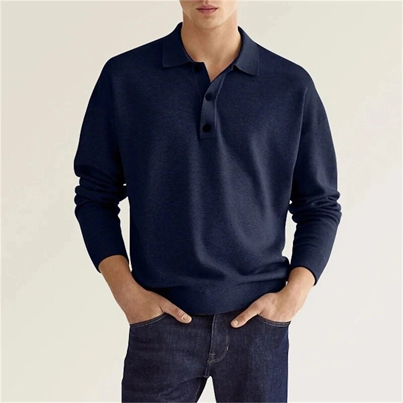 Poloshirt mit langen Ärmeln für Herren - maximale Eleganz und Komfort - Thibo