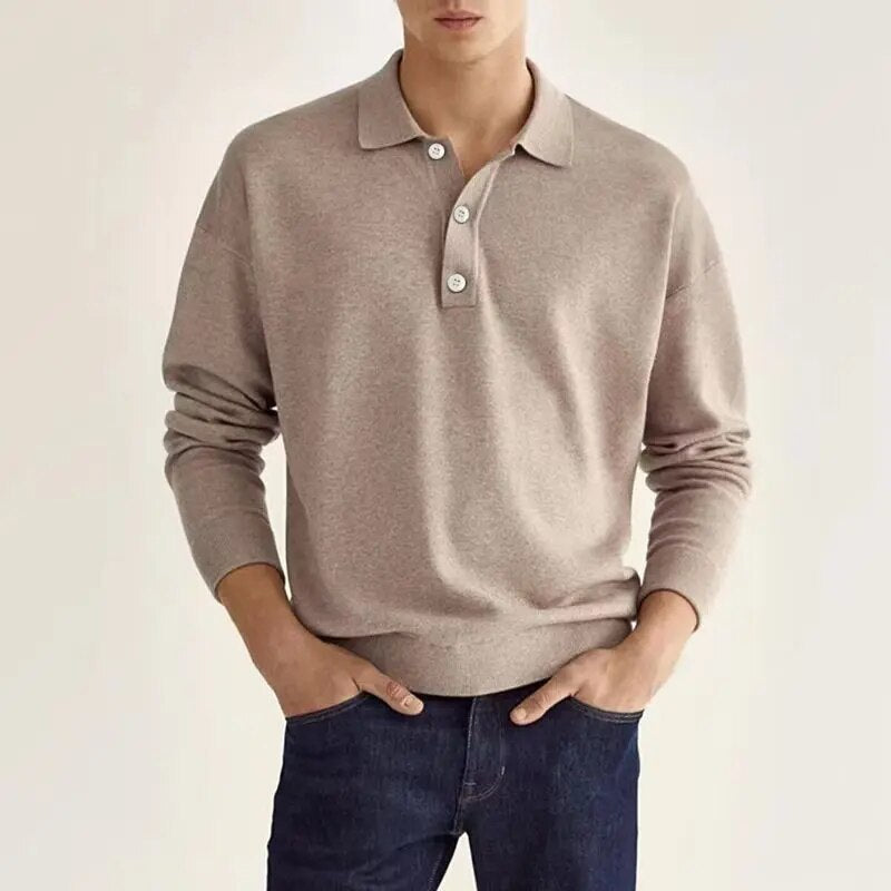 Poloshirt mit langen Ärmeln für Herren - maximale Eleganz und Komfort - Thibo