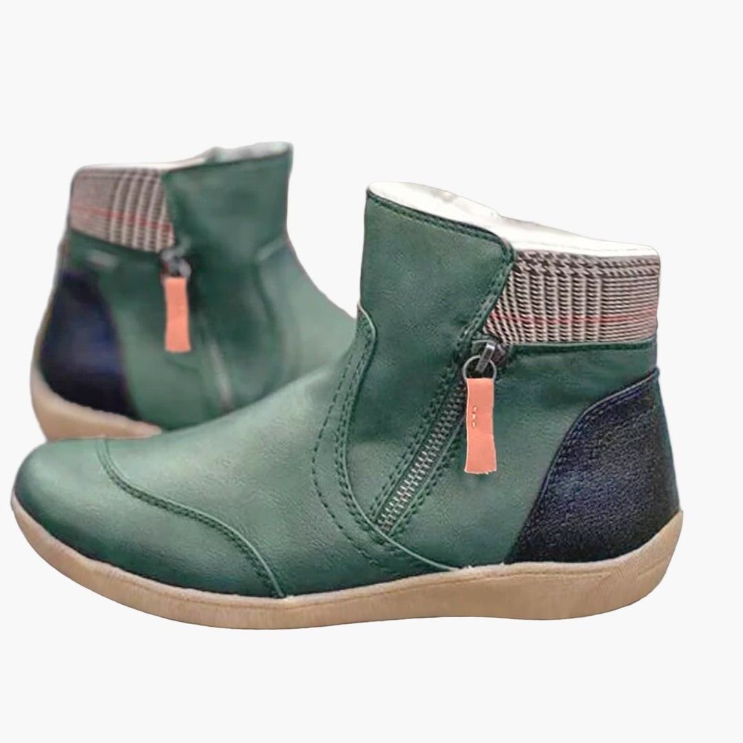 Orthopädische bequeme Stiefeletten für Damen mit doppeltem Reißverschluss – Für den Alltag und die Freizeit