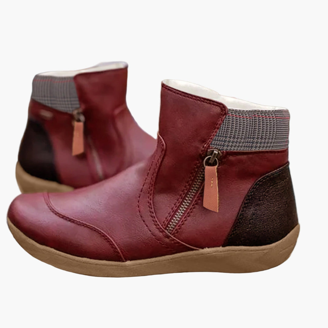 Orthopädische bequeme Stiefeletten für Damen mit doppeltem Reißverschluss – Für den Alltag und die Freizeit