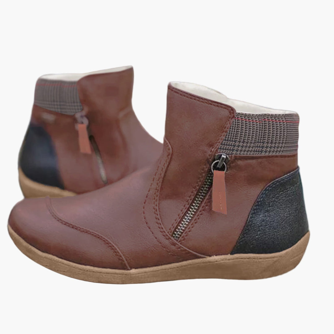 Orthopädische bequeme Stiefeletten für Damen mit doppeltem Reißverschluss – Für den Alltag und die Freizeit