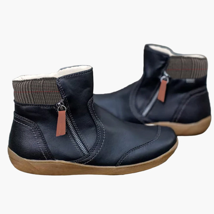 Orthopädische bequeme Stiefeletten für Damen mit doppeltem Reißverschluss – Für den Alltag und die Freizeit