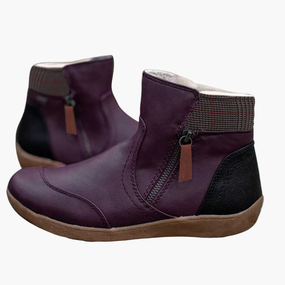 Orthopädische bequeme Stiefeletten für Damen mit doppeltem Reißverschluss – Für den Alltag und die Freizeit