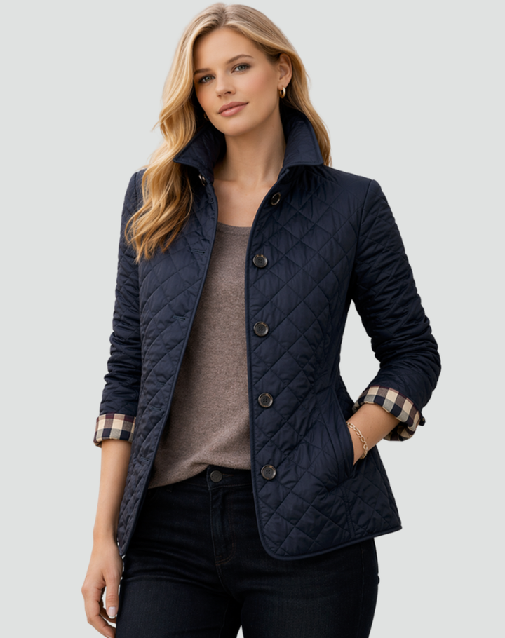 Damen Tussenseizoenjack Regular Fit Mit Stehkragen und Knöpfen