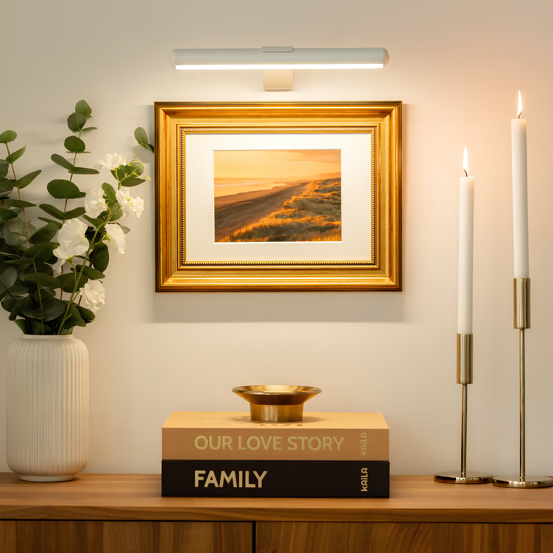 ArtGlow Wireless LED Picture Lighting – Rechargeable Wall Lamp with Remote Control, Dimmable Light