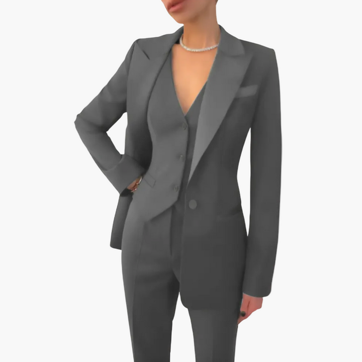 Damen 3-teiliges Anzugset mit taillierter Passform – Business- &amp; Abendmode