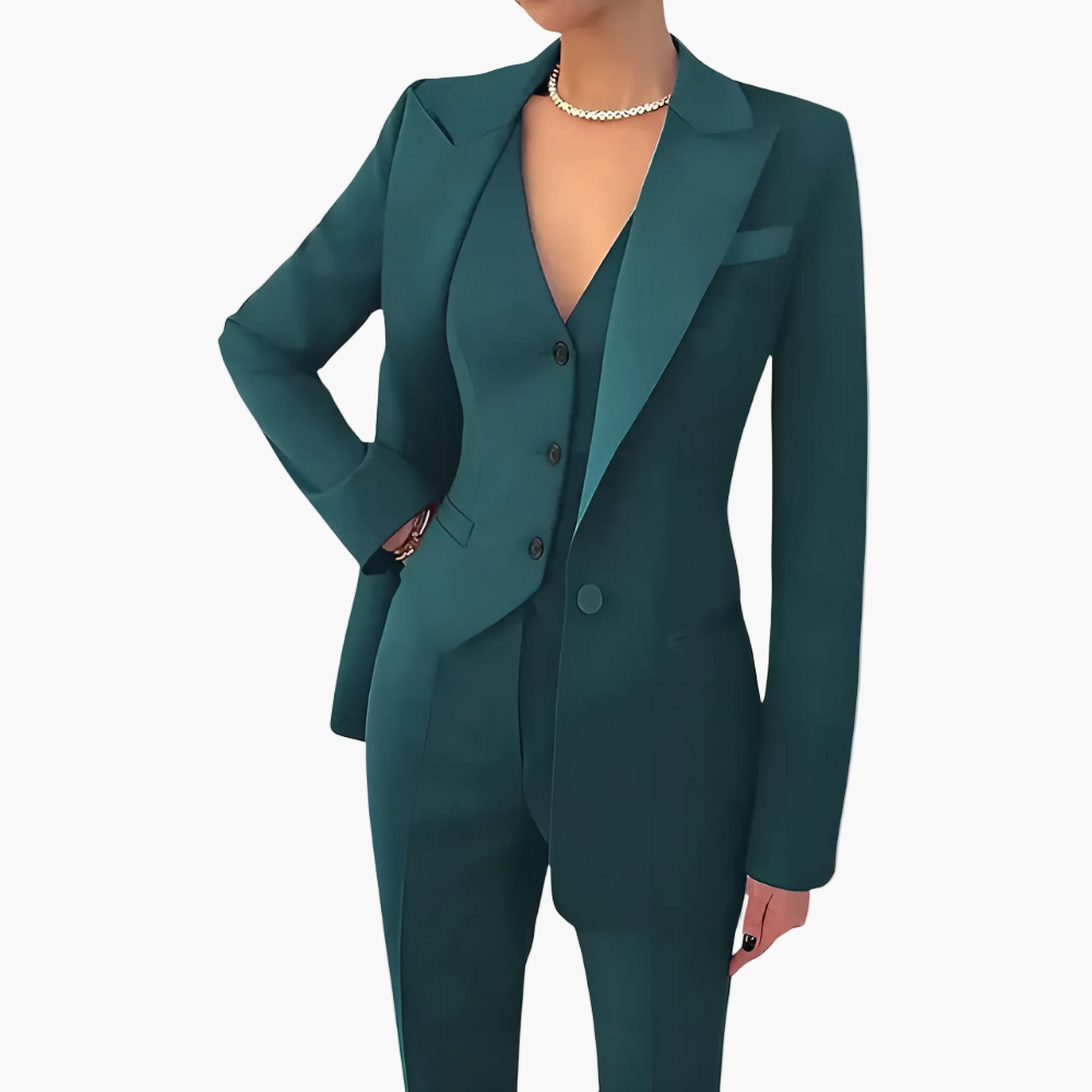 Damen 3-teiliges Anzugset mit taillierter Passform – Business- &amp; Abendmode