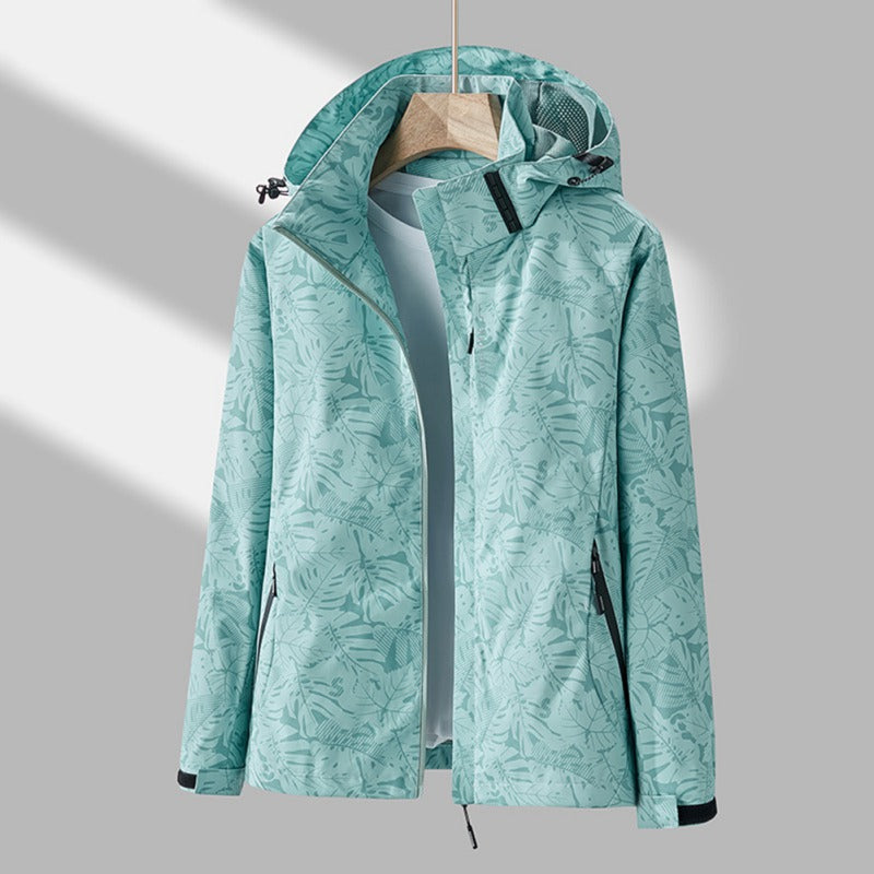 Damen Wasser- und Winddichte Jacke mit Kapuze – Lässig, Schutz für Outdoor-Aktivitäten