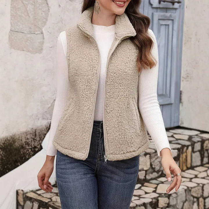 Leah | Damen Übergangsjacke Bodywarmer mit Stehkragen und Reißverschluss