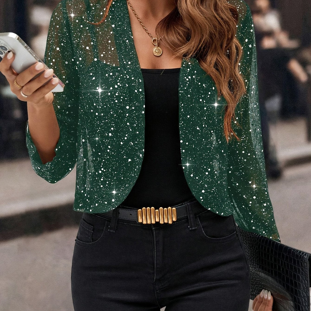 Elaine | Glänzende Cropped Jacke