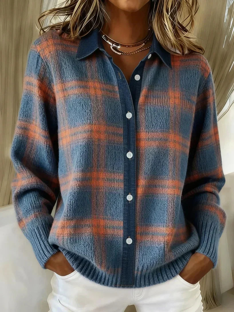 Kamelie | Cardigan à carreaux élégant et confortable