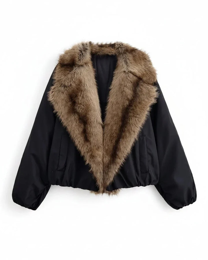BLOUSON BOMBER À COL EN FOURRURE