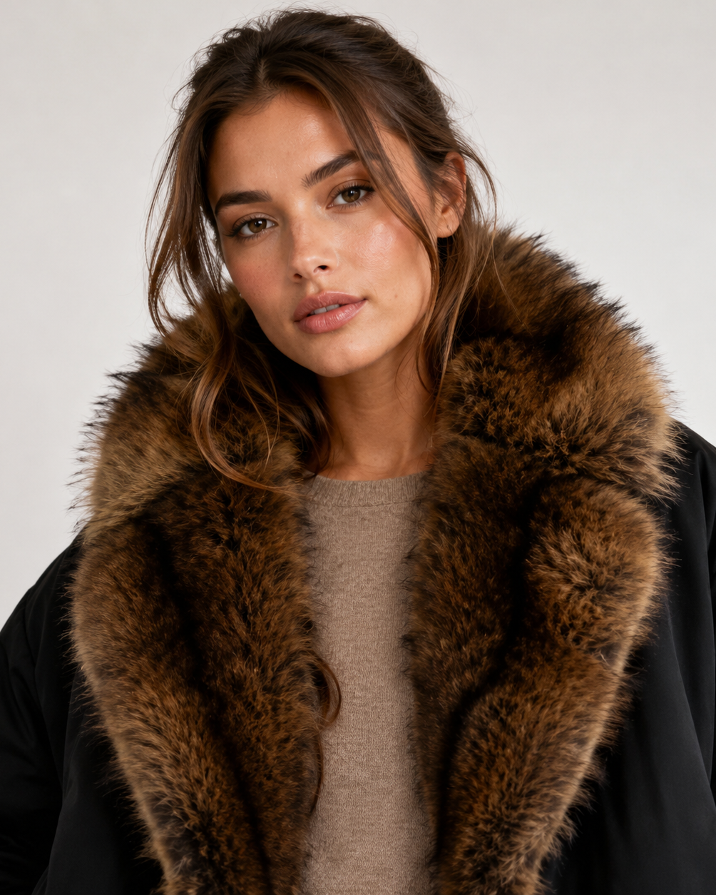 BLOUSON BOMBER À COL EN FOURRURE