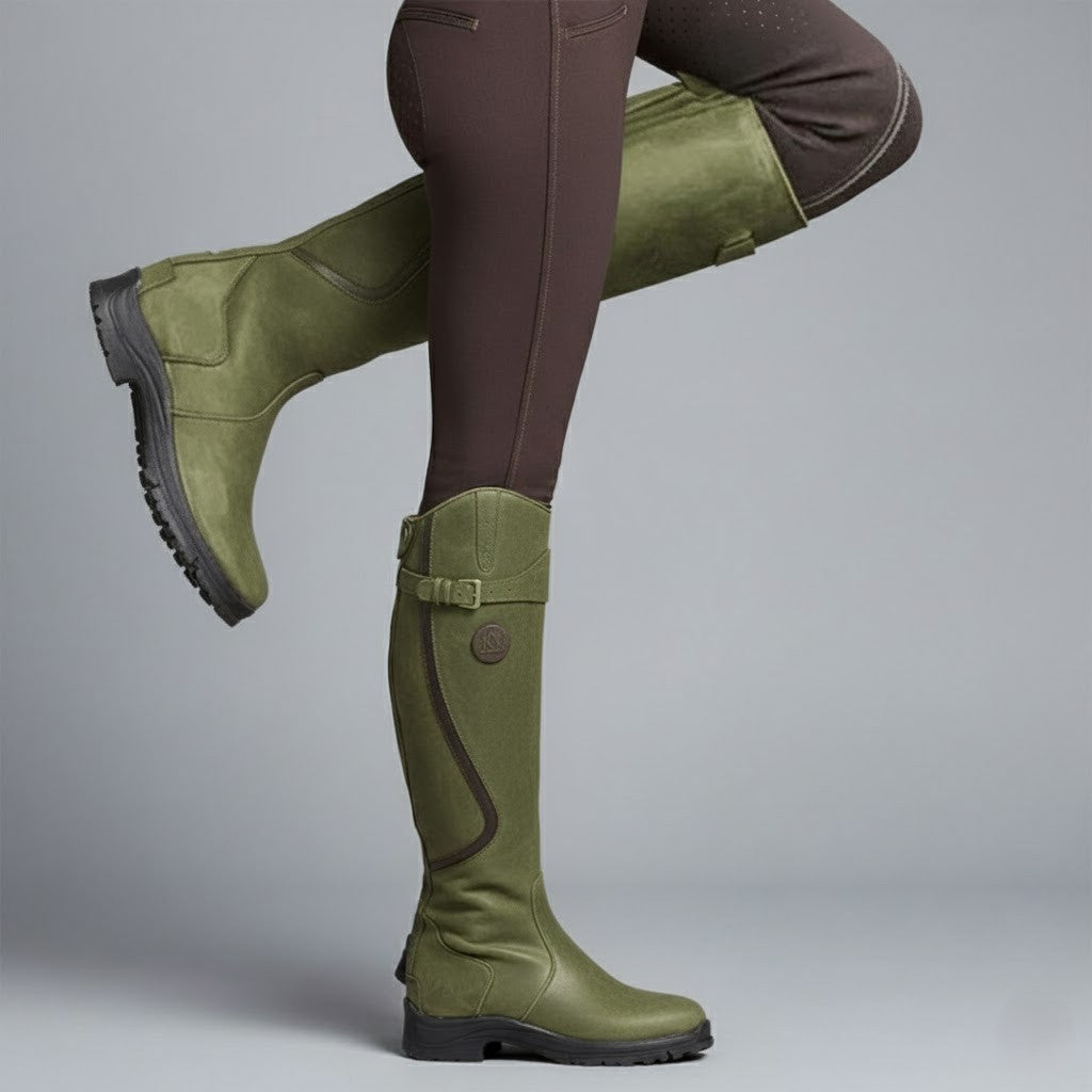 Damen Orthopädische Outdoor Reitstiefel – Leder, Wasserabweisend, Bequem für Outdoor-Aktivitäten