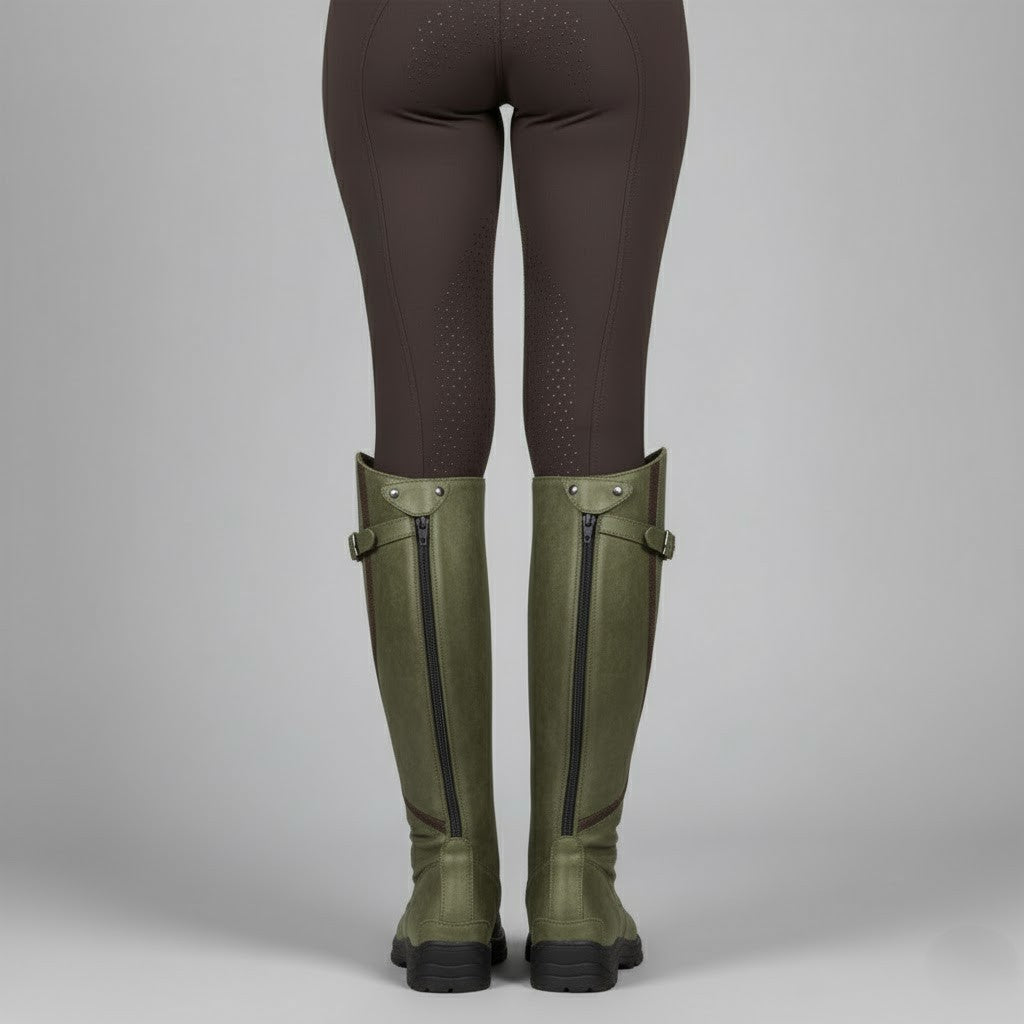 Damen Orthopädische Outdoor Reitstiefel – Leder, Wasserabweisend, Bequem für Outdoor-Aktivitäten
