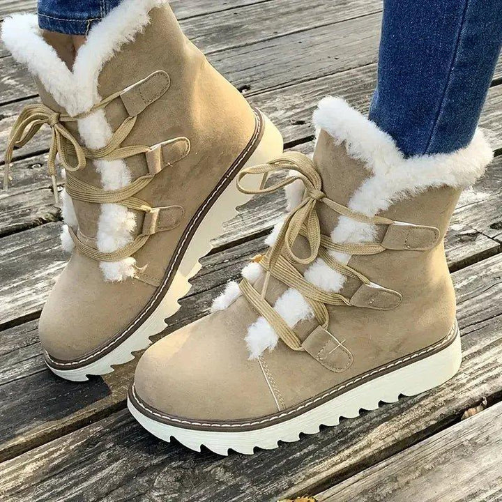 Damen Winterstiefel mit Plüschfutter und strapazierfähiger Sohle