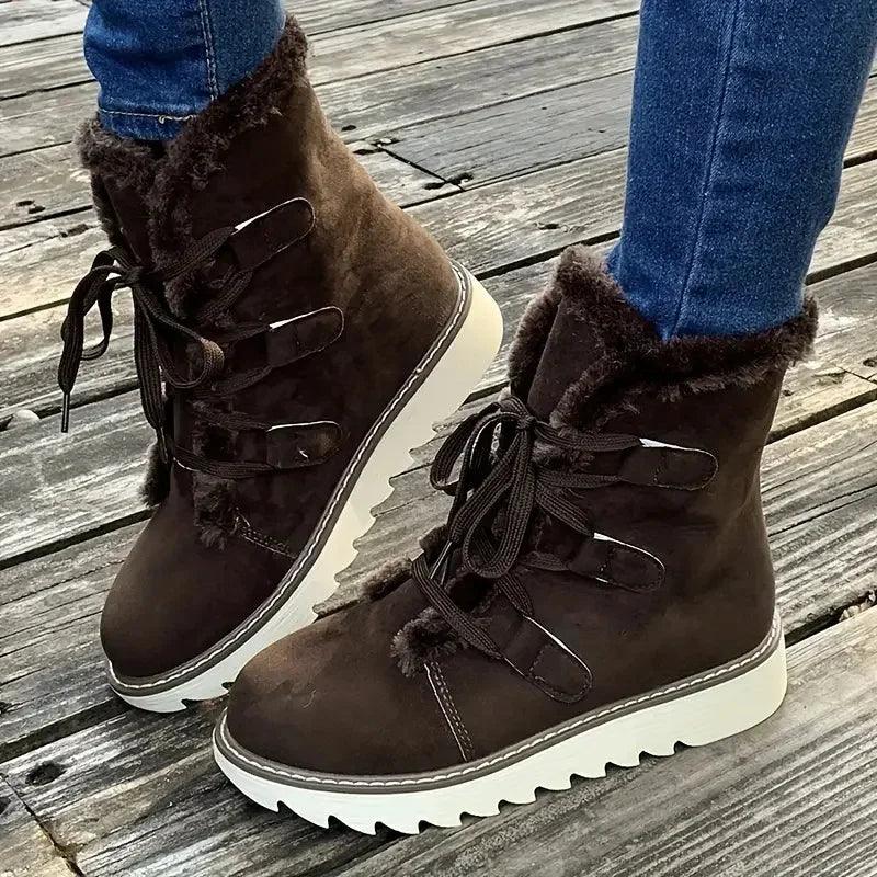 Damen Winterstiefel mit Plüschfutter und strapazierfähiger Sohle