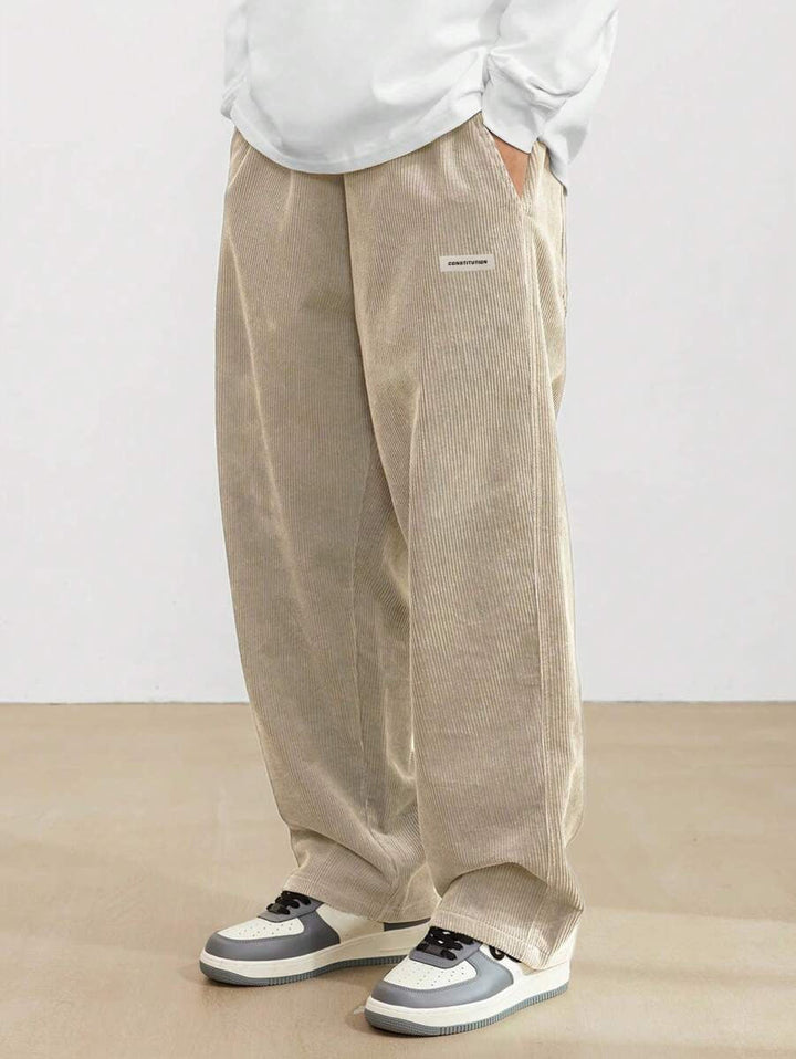 Herren Corduroy Hose Loose-Fit - Gerade Beine Casual