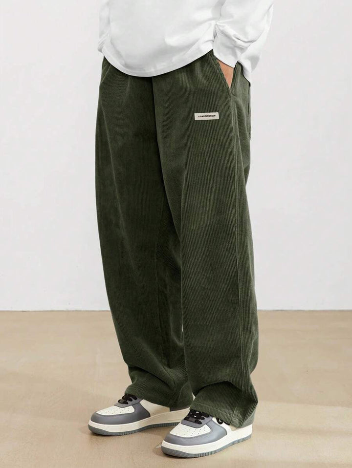 Herren Corduroy Hose Loose-Fit - Gerade Beine Casual