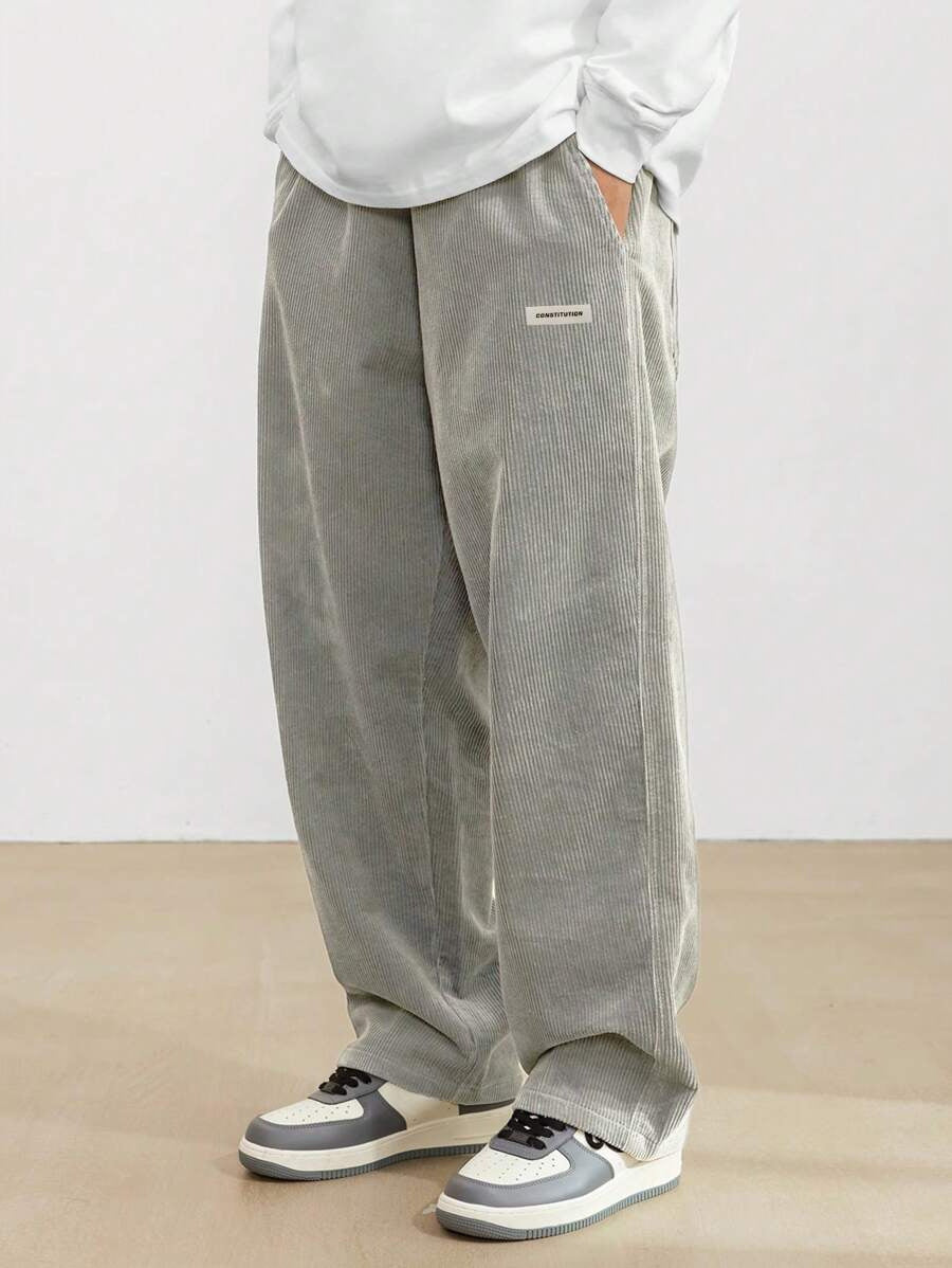 Herren Corduroy Hose Loose-Fit - Gerade Beine Casual