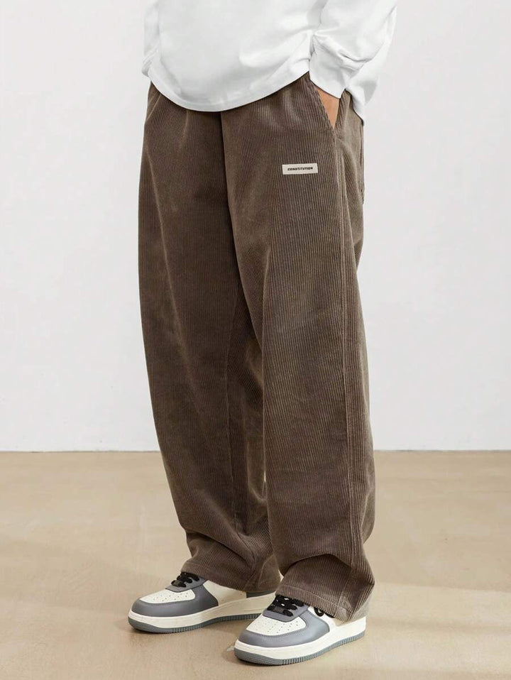 Herren Corduroy Hose Loose-Fit - Gerade Beine Casual