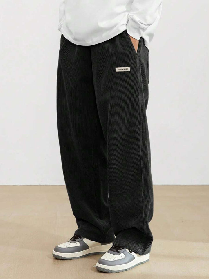 Herren Corduroy Hose Loose-Fit - Gerade Beine Casual