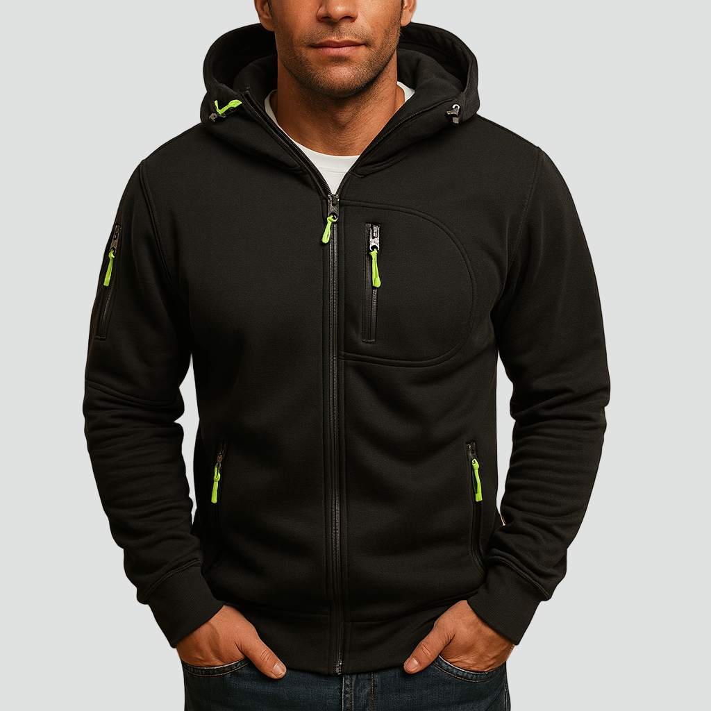 Herren Hoodie mit Reißverschluss und Kapuze Bequeme Passform